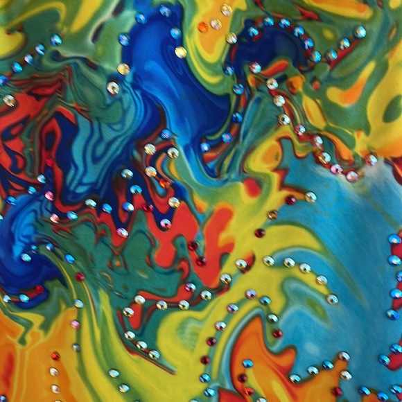 Custom Multicolored Latin Ballroom Dance Competition Dress - Picture 4 of 6